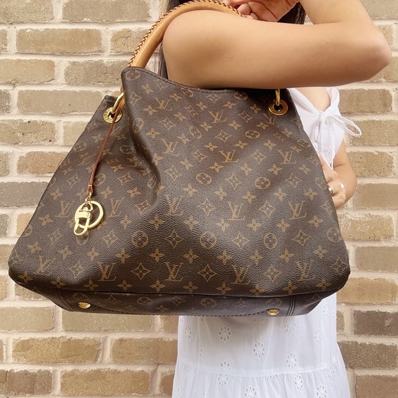 Louis Vuitton Artsy MM Monogram Canvas Leather Tote Shoulder Bag Purse Handbag - Picture 2 of 16